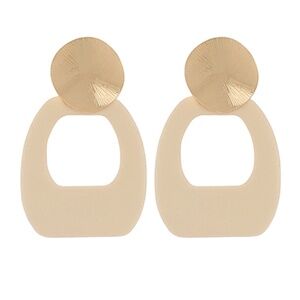 Geometric Square Wood Earrings